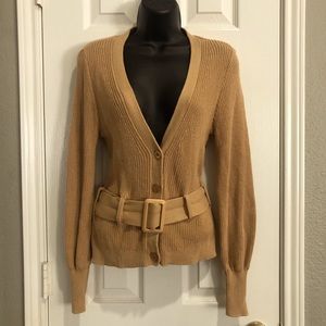 Free Press Button Down Sweater with Belt.
